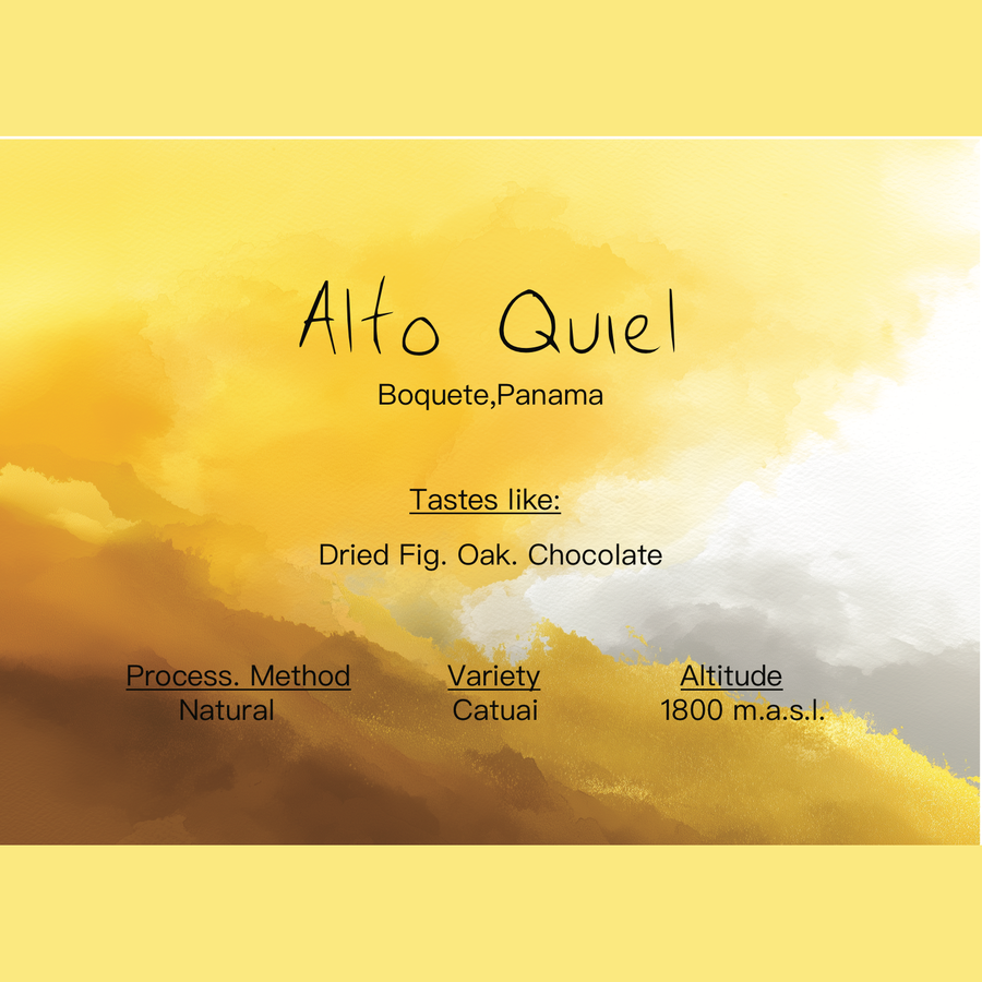Alto Quiel Elida Panama coffee label