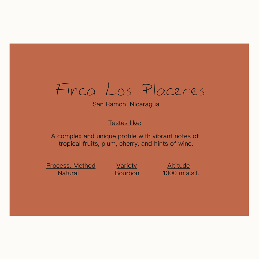 Finca Los Placeres Nicaragua coffee label